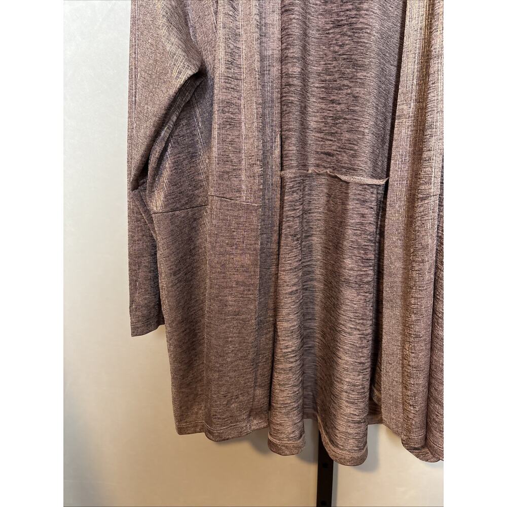 NEW Susan Graver Foil Printed Open Cardigan Women's 3X Pink Pockets Liquid Knit - Picture 3 of 11
